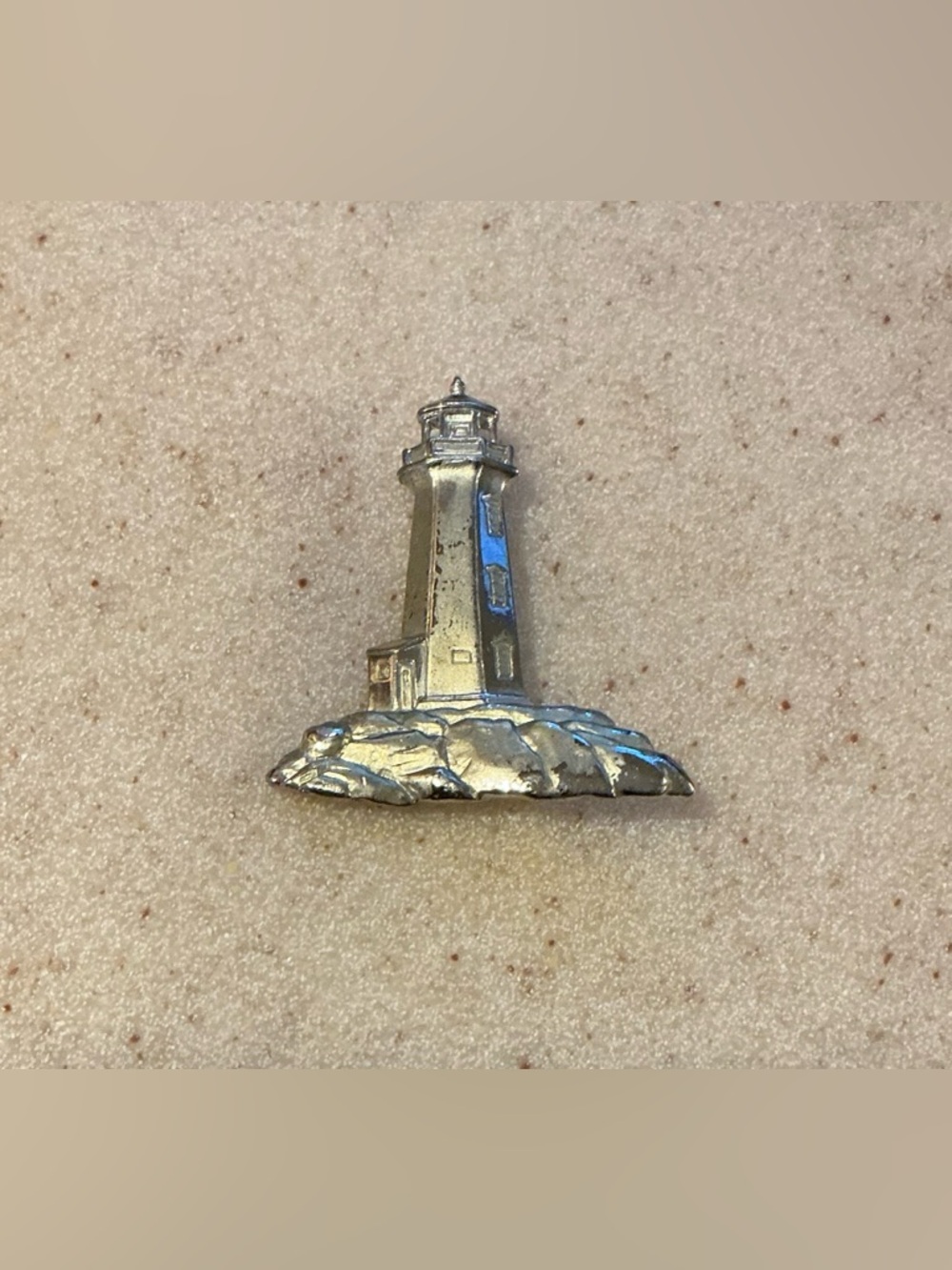 Lighthouse Pin Brooch in Silver Tone J J